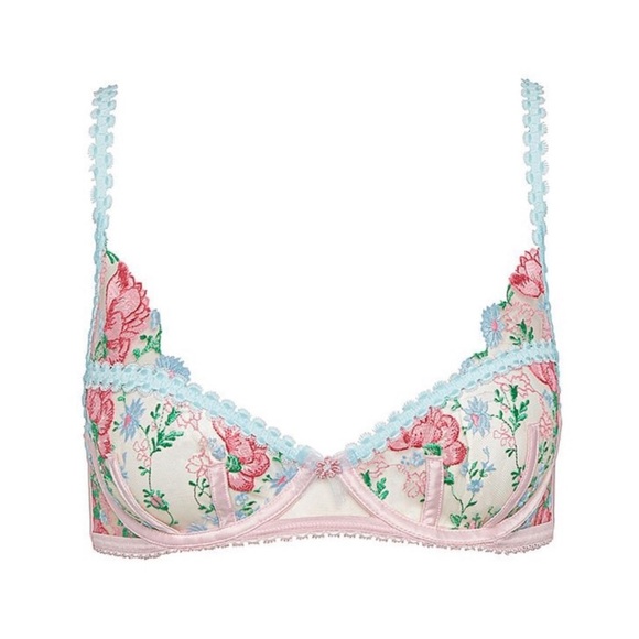 NWT FOR LOVE & AND LEMONS Victorias Secret Bra Embroidered Swaying Rose M Medium - Picture 6 of 10